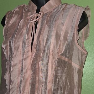 Sheer Pink Sleeveless Blouse